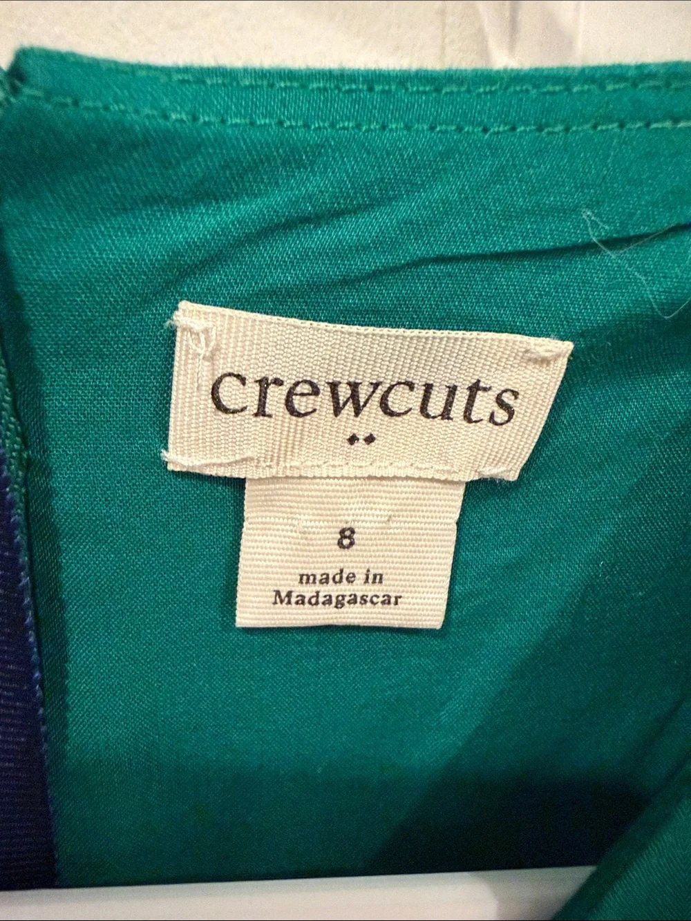 Crewcuts J.Crew Emerald Green Cotton Sateen Tiered Dress Size 8